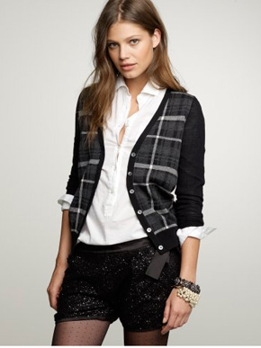 J.Crew Plaid Boyfriend Cardigan