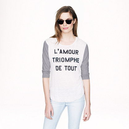J.Crew Linen Baseball Tee in L'amour Triomphe