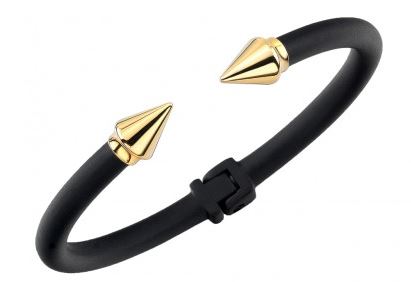 Vita Fede Titan Bracelet Matte Black with Gold Tip
