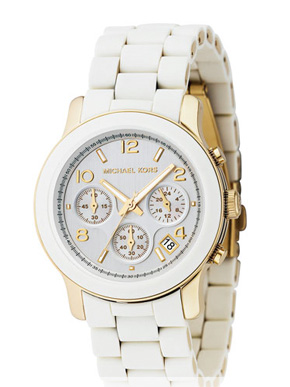 Michael Kors White Midsized Chronograph Watch | Crewlade