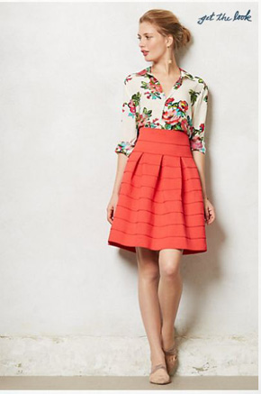 Anthropologie-Ponte-Bell-Skirt-Red