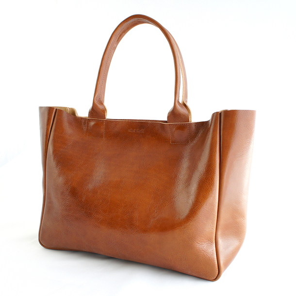 Cognac Leather Tote Bag | Bags More