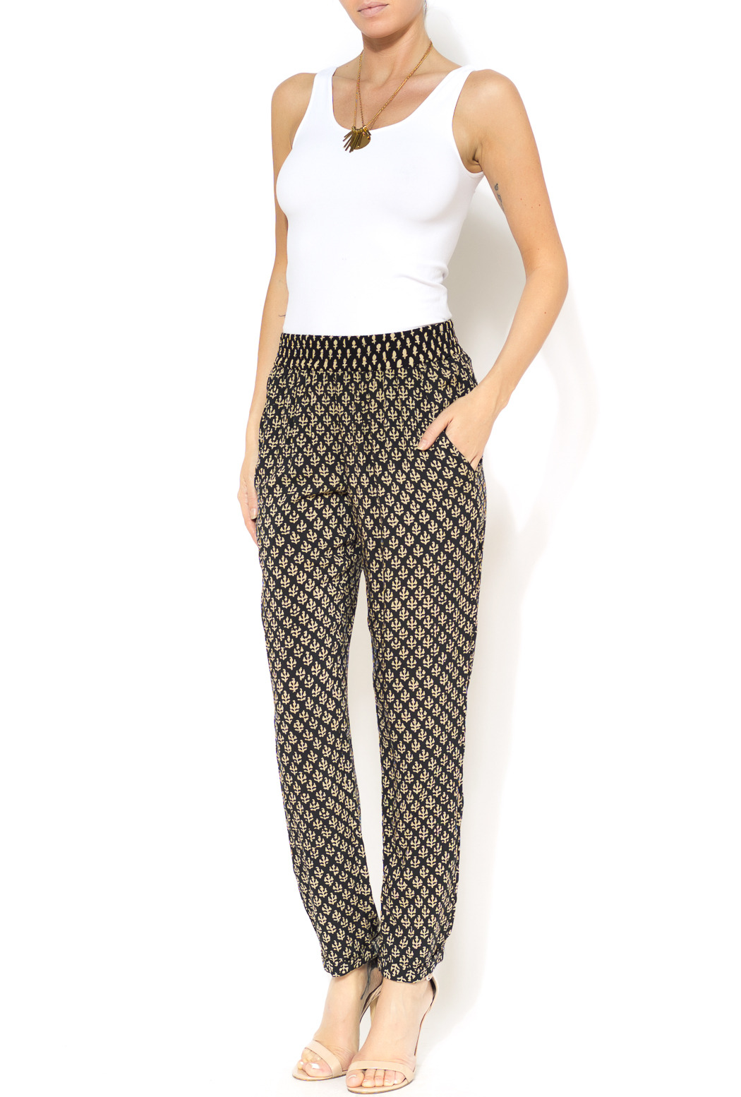 Velvet Printed Waist Pant