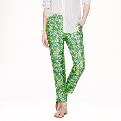 J.Crew Collection Cropped Pant in Medallion Floral