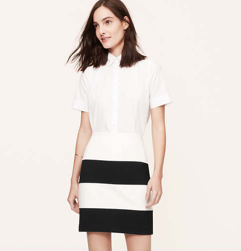 Ann Taylor Loft Colorblock Ponte Skirt