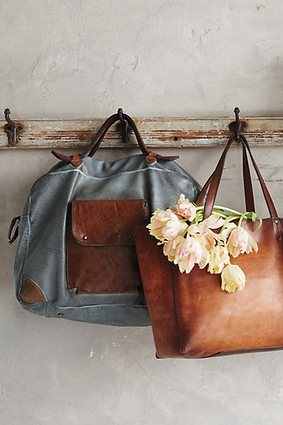 Anthropologie Alchimia Burnished Leather Tote