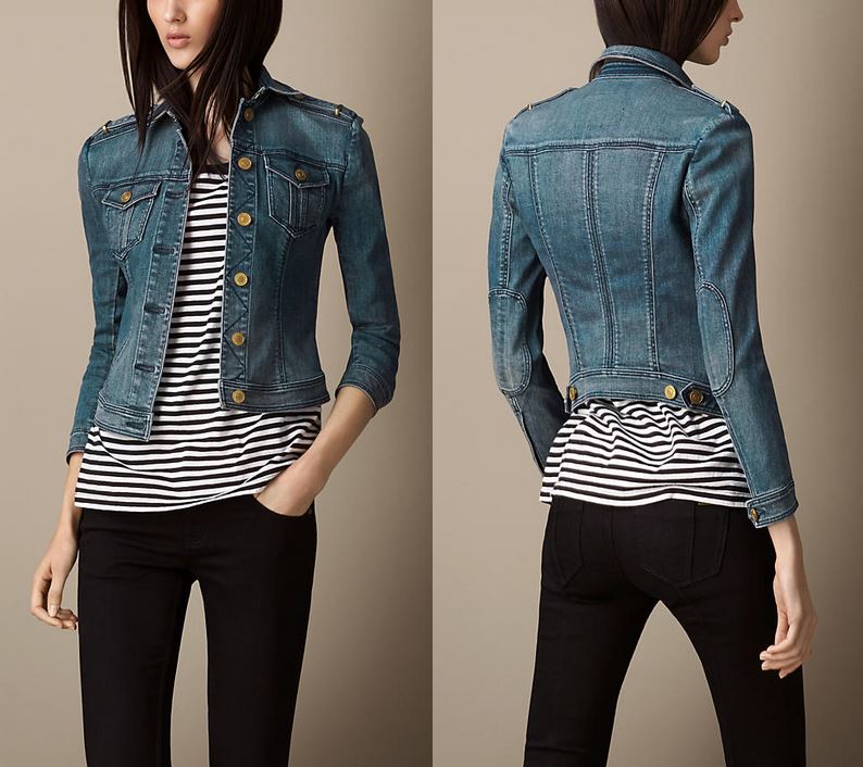 Burberry Fitted Stretch-Denim Jacket