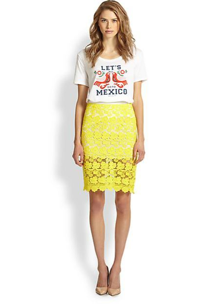 Rebecca Minkoff Angelica Floral Lace Skirt  