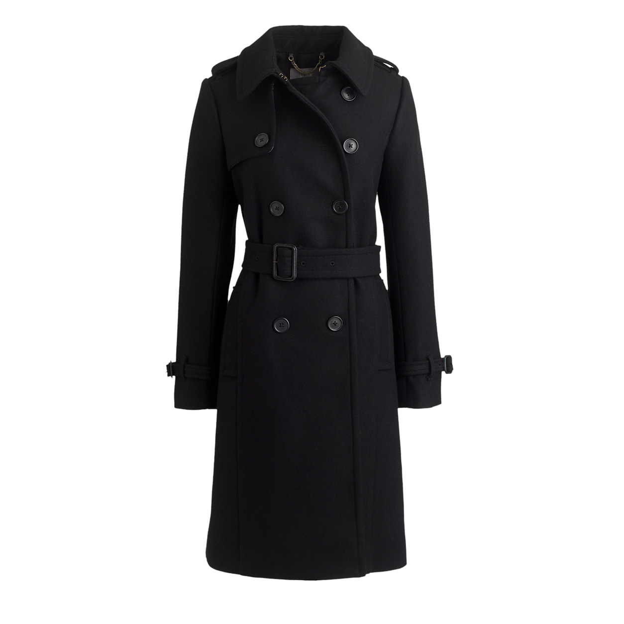 J.Crew Icon Trench in Wool-Cashmere Black