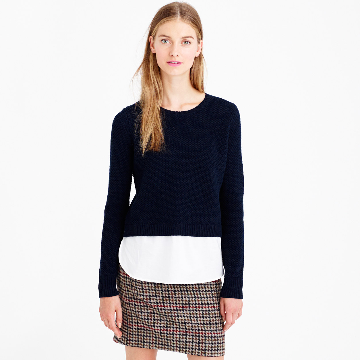 J.Crew Lambswool Shirttail Sweater