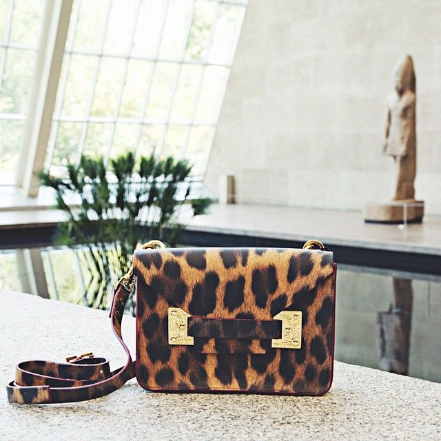Sophie Hulme Leopard-Print Flap Bag