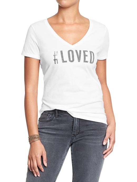 Old Navy "Loved" Graphic V-Neck Tee