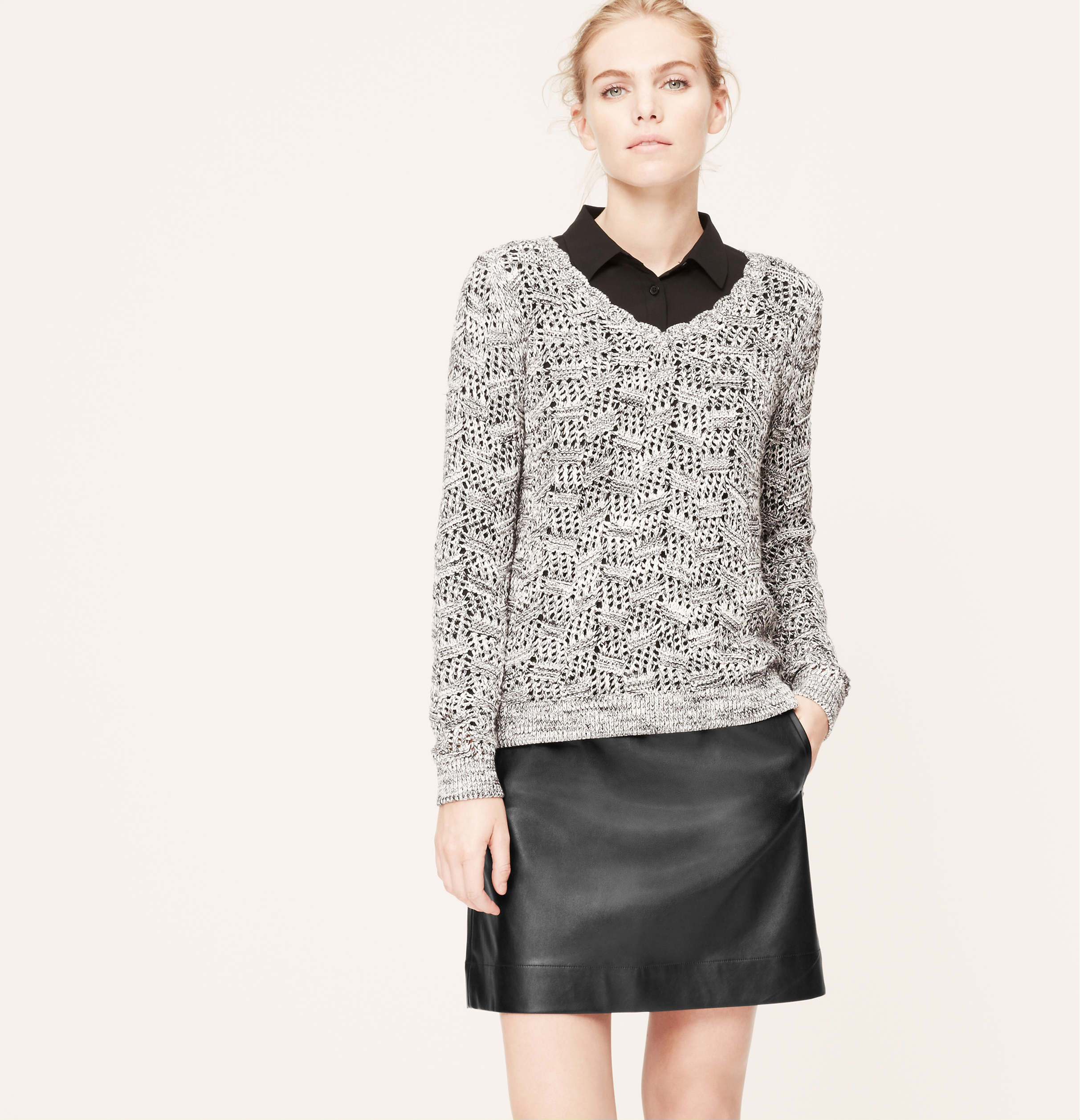 Loft Faux Leather Mini Skirt